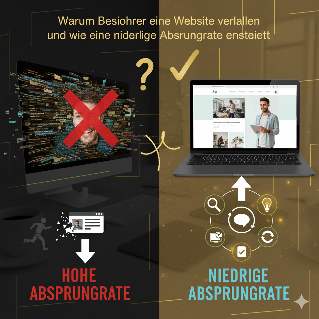 Warum Besucher eine Website verlassen und wie eine niedrige Absprungrate entsteht
